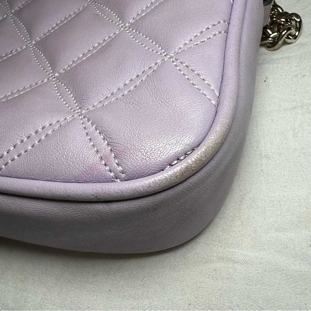 Kate Spade Carey Mini Quilted Crossbody Purse Chain Strap - Lilac / Light Purple